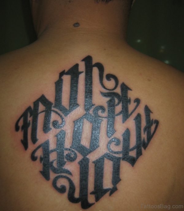 Beautiful Ambigram Tattoo On Back