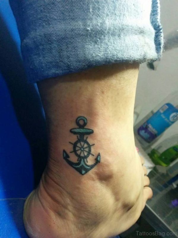 Beautiful Anchor Tattoo On Ankle