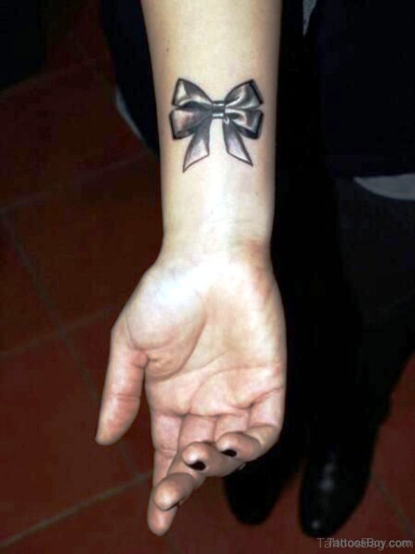 Beautiful Bow Tattoo On Wrist