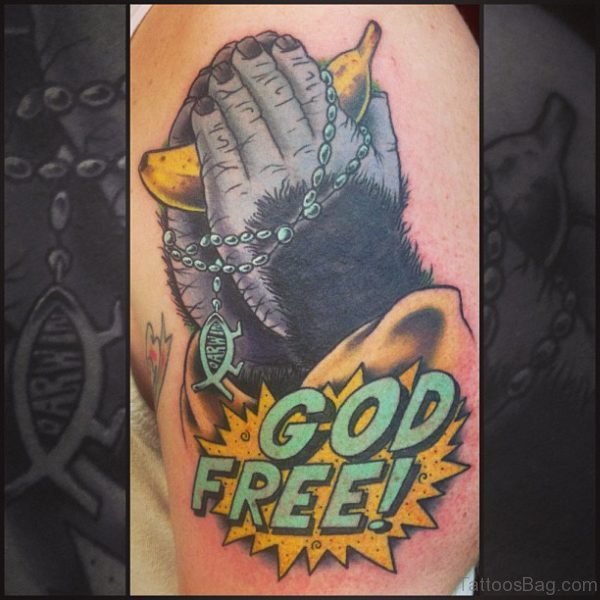 Beautiful God Tattoo On Shoulder