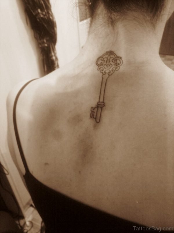 Beautiful Key Tattoo On Neck