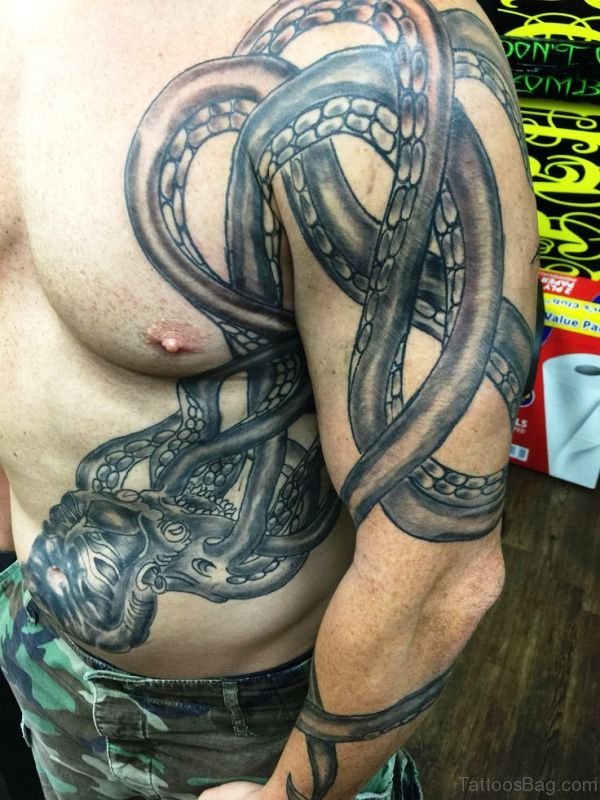Beautiful Octopus Shoulder Tattoo