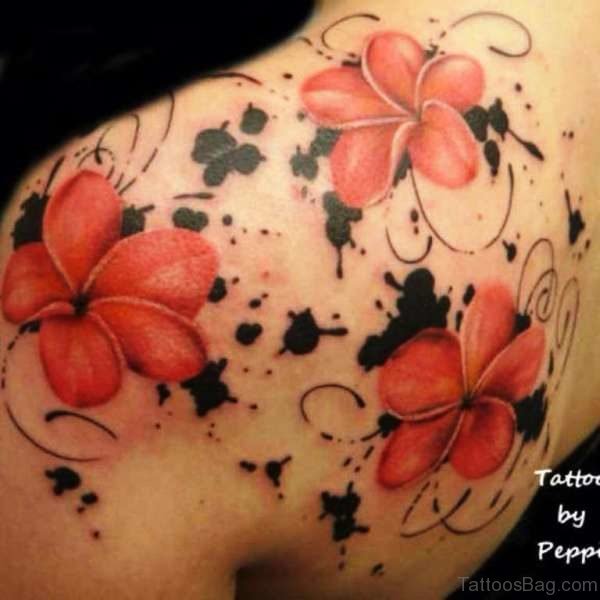 Beautiful Ornange Flowers Tattoo