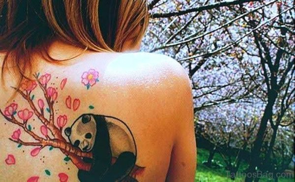 Beautiful Panda Shoulder Tattoo