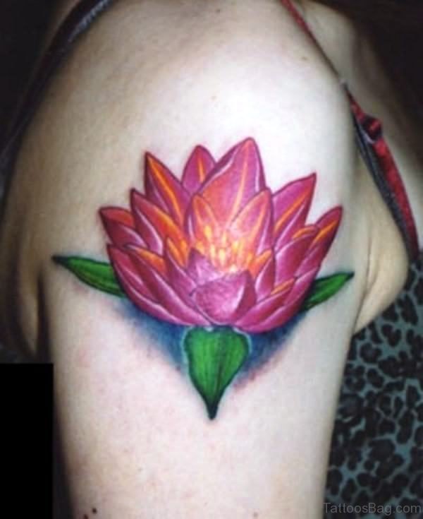Beautiful Pink Lotus Tattoo