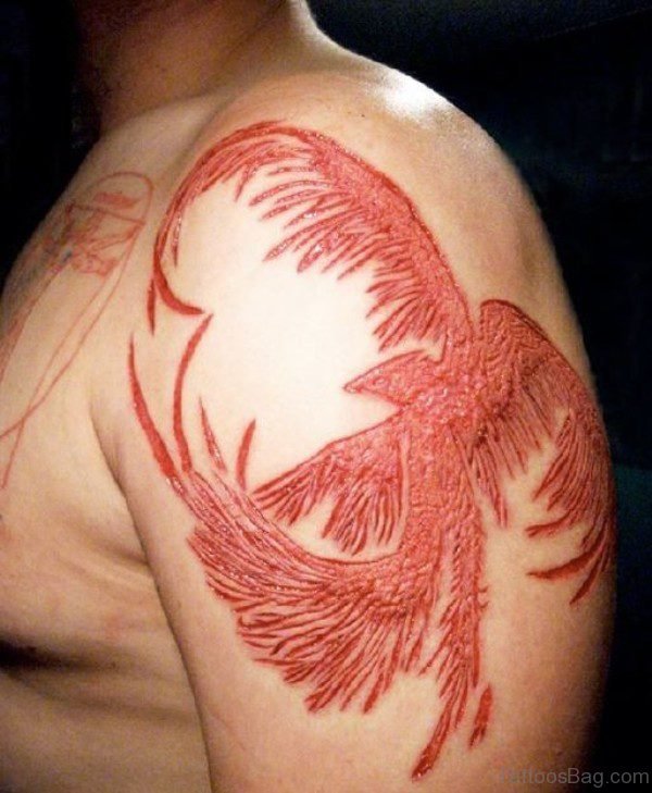 Beautiful Red Phoenix Tattoo