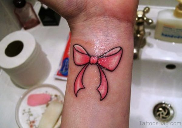 Beautiful Ribbon Wrist Tattoo