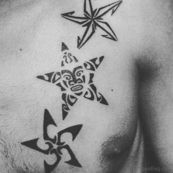 Beautiful Star Chest Tattoo