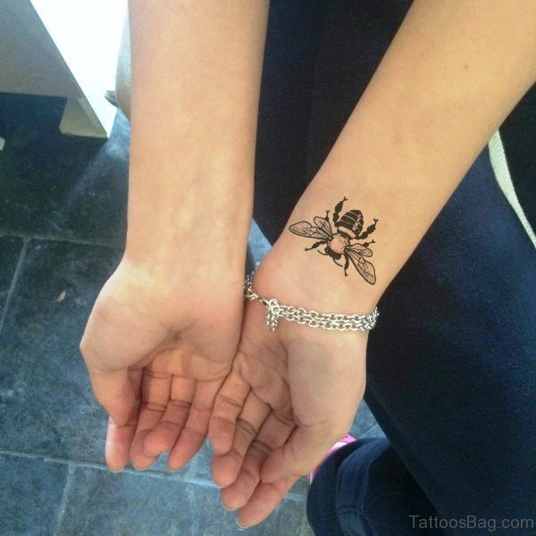 Bee Tattoo Design On Wrist
