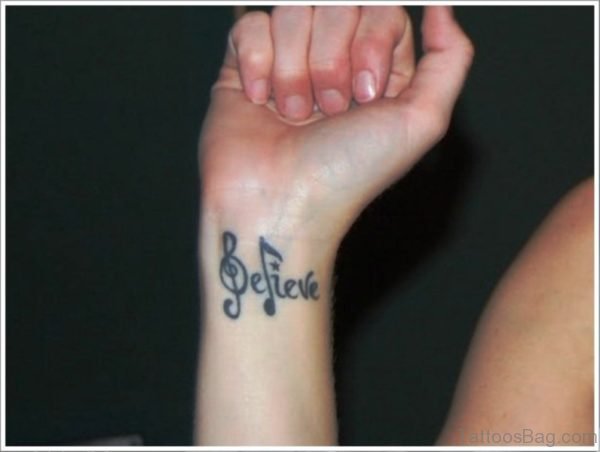 Believe Wrist Tattoo Design