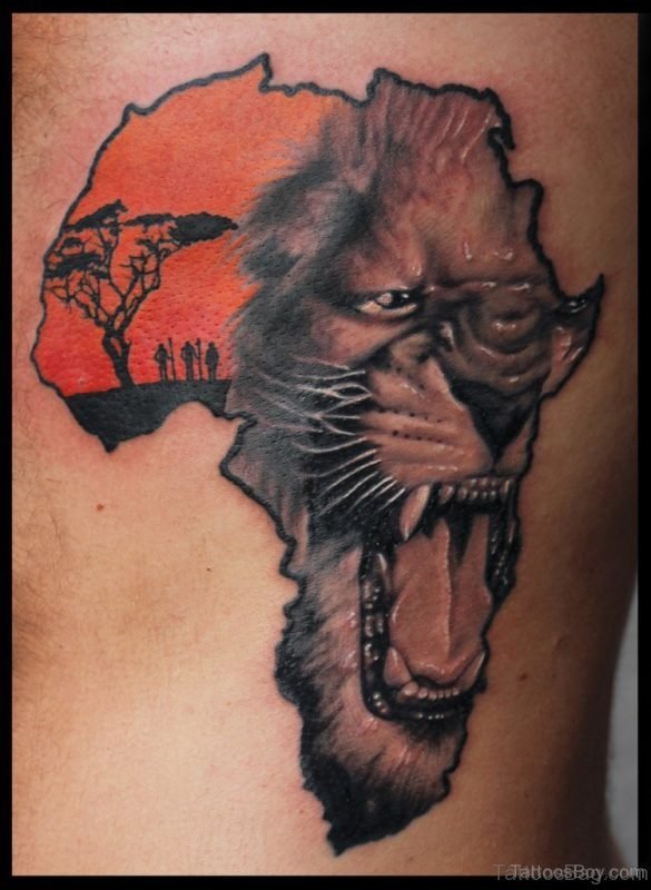 Best African Lion Tattoo On Back