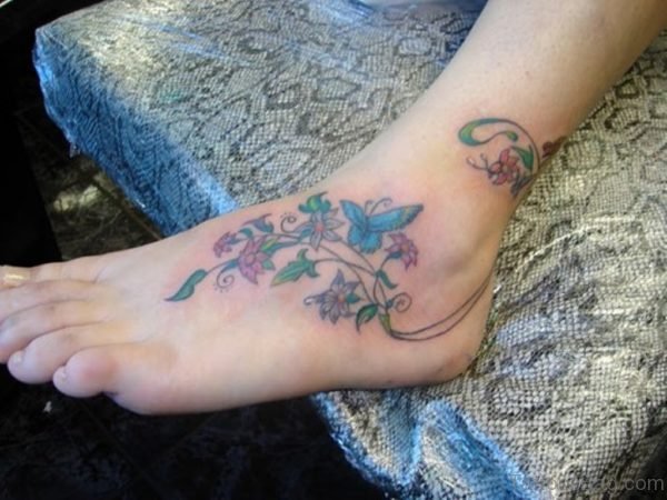 Best Flowers And Butterfly Tattoo