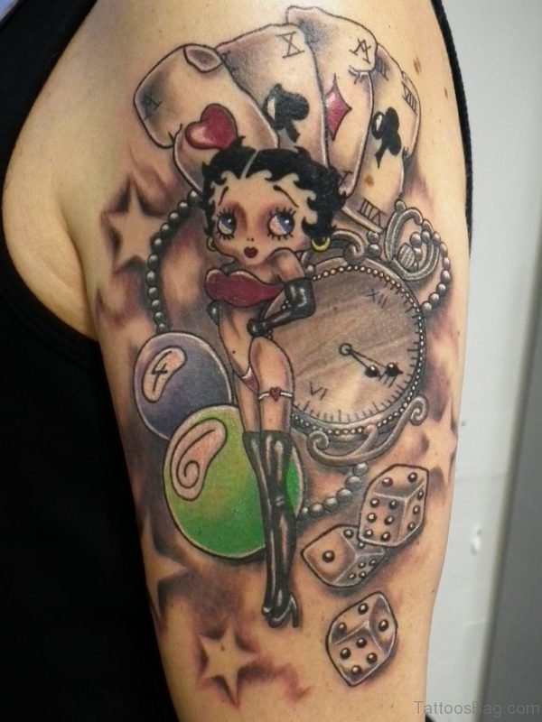 Betty Boop Tattoo On Shoulder