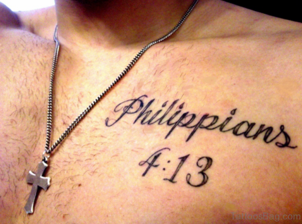Bible Verse Tattoo Design On Chest