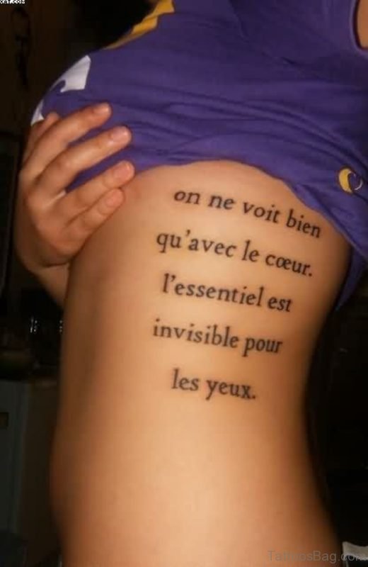Big Black Ink English Words Tattoo