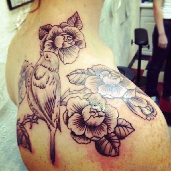 Bird On Branch Tattoo