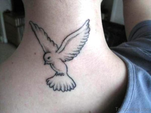 Bird Tattoo On Neck Back