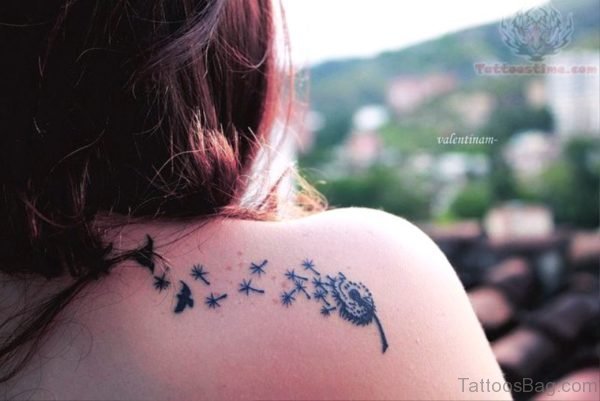 Birds And Dandelion Tattoo On Shoulder