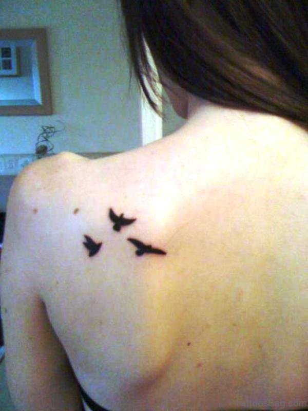Birds Sketch On Shoulder Back