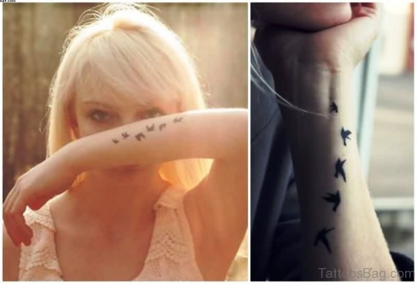 Birds Tattoo Design On Wrist