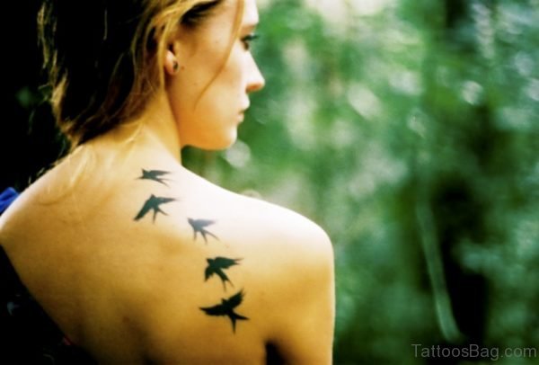 Birds Tattoo On Shoulder Back