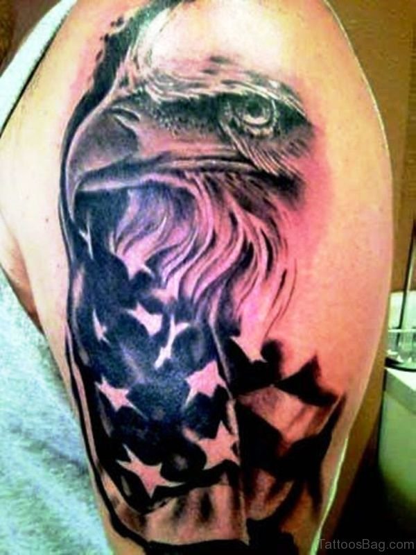 Black American Eagle Shoulder Design