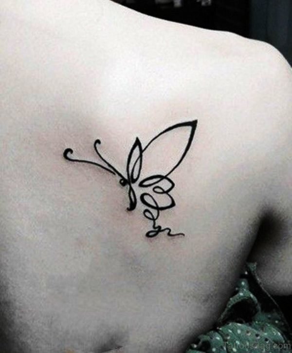 Black And White Butterfly Tattoo