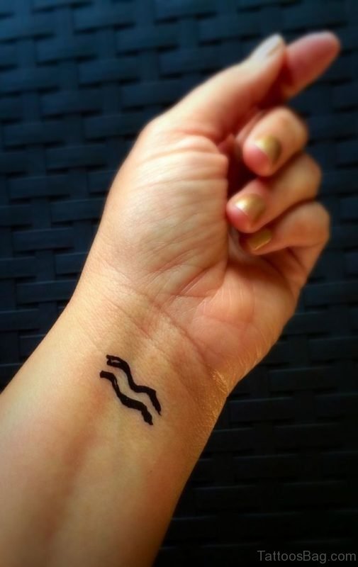 Black Aquarius Tattoo