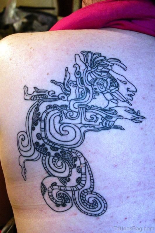 Black Aztec Shoulder Tattoo