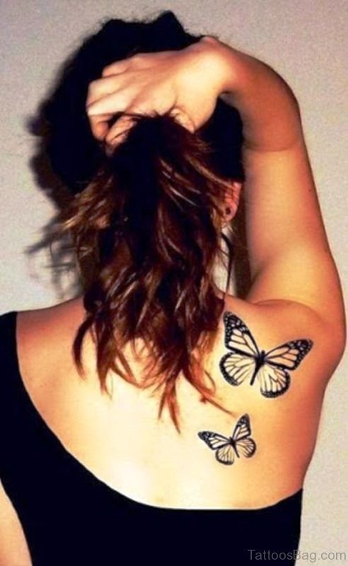 Black Color Shoulder Tattoo Design