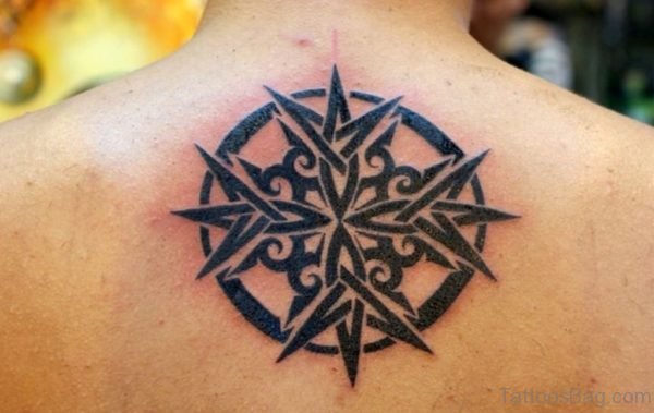 Black Compass Tattoo Design