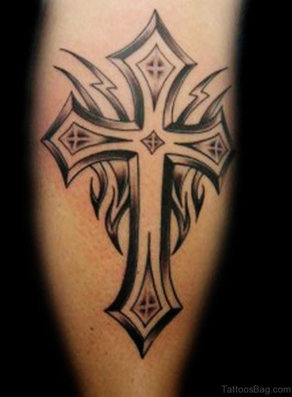 Black Cross Tattoo Design