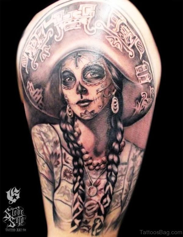 Black Girl Skull Tattoo 