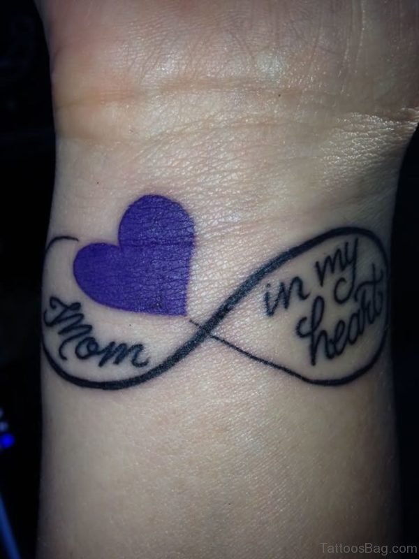 Black Heart And Wording Tattoo