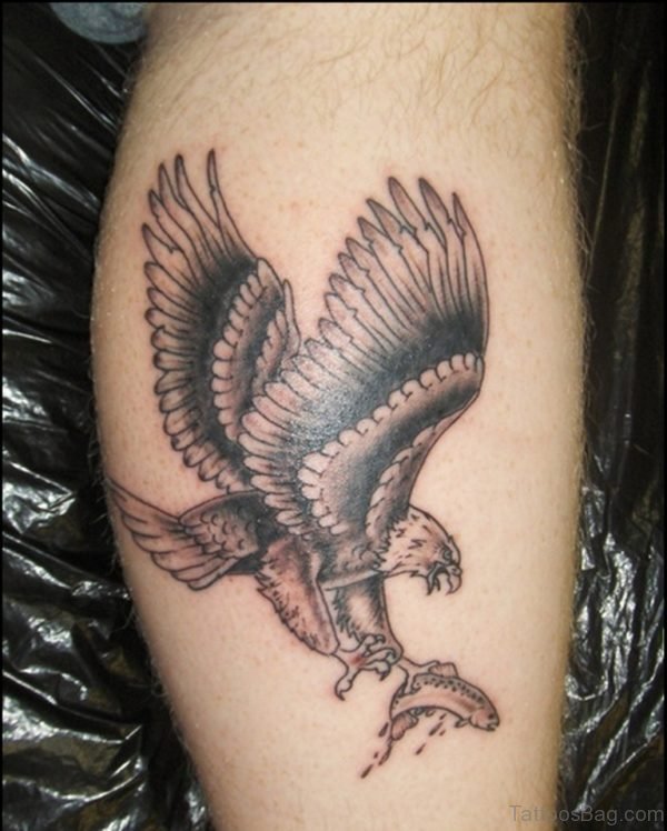 Black Ink Flying Eagle Tatto