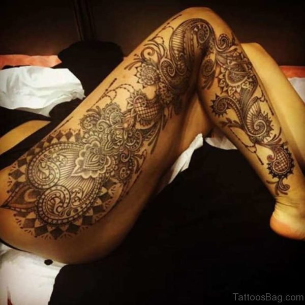 Black Ink Mandala Tattoo Design