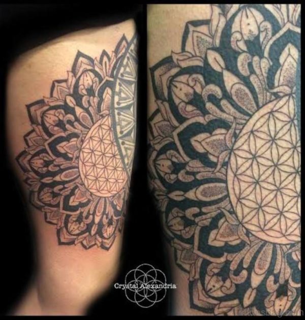 Black Ink Mandala Tattoo