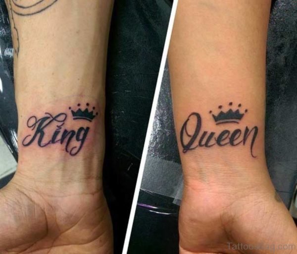 Black King Queen crown Tattoos