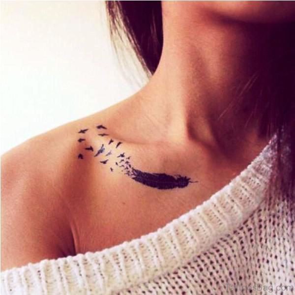 Black Little Birds Shoulder Tattoo