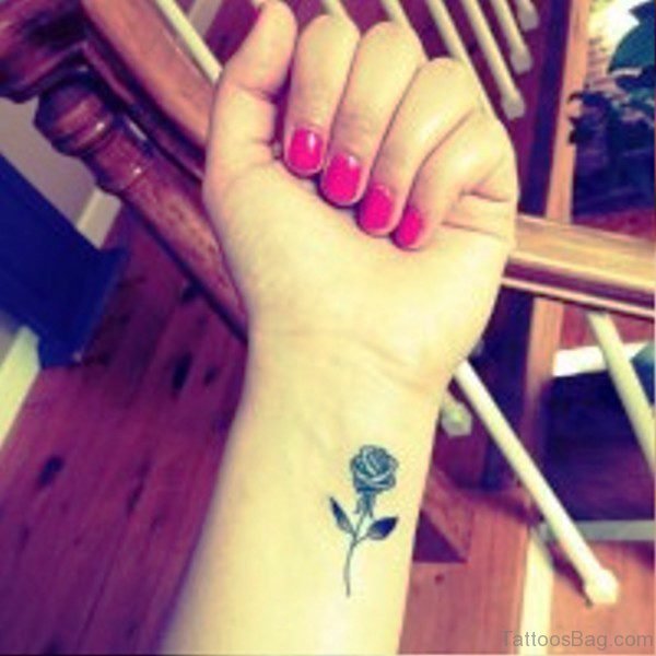 Black Rose Tattoo On Wrist