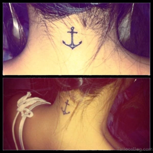 Black Simple Anchor Tattoo