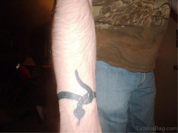 Black Snake Wrist Tattoo