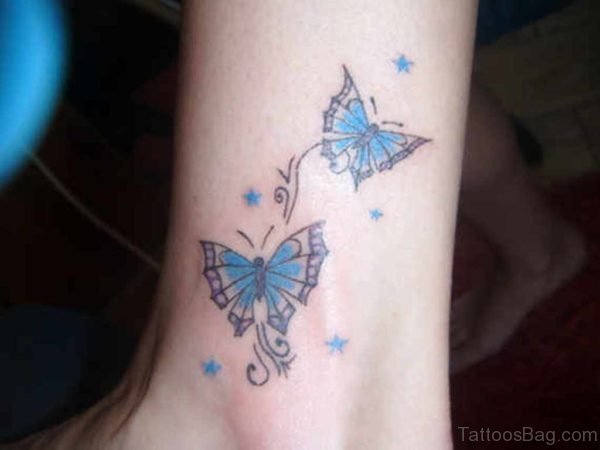 Blue Butterfly Tattoo