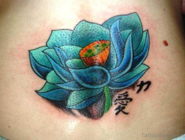 Blue Lotus Neck Tattoo