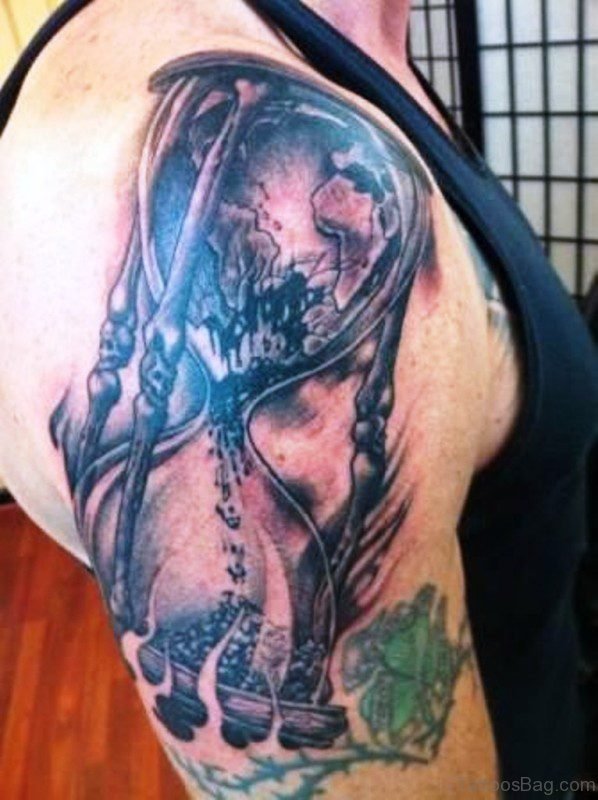 Blue Timer Shoulder Tattoo