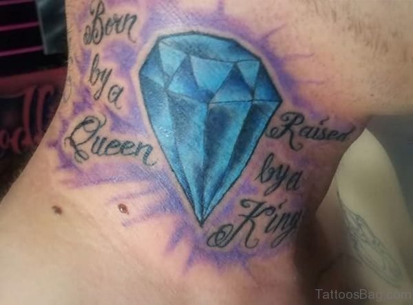 Born By A Queen Tattoo On Neck