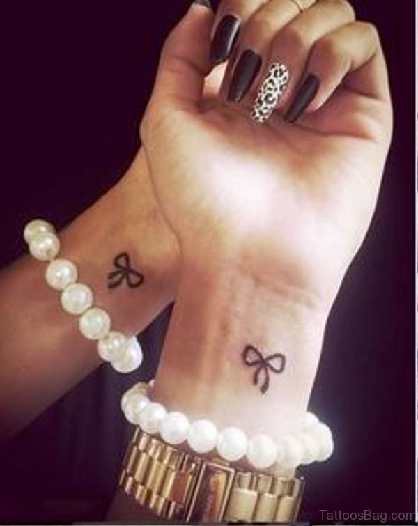 Bows Tattoos On Both Wrist