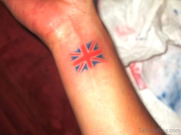 British Flag Tattoo On Wrist