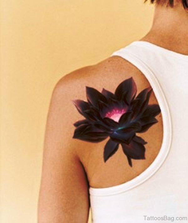 Brown Lotus Flower Tattoo