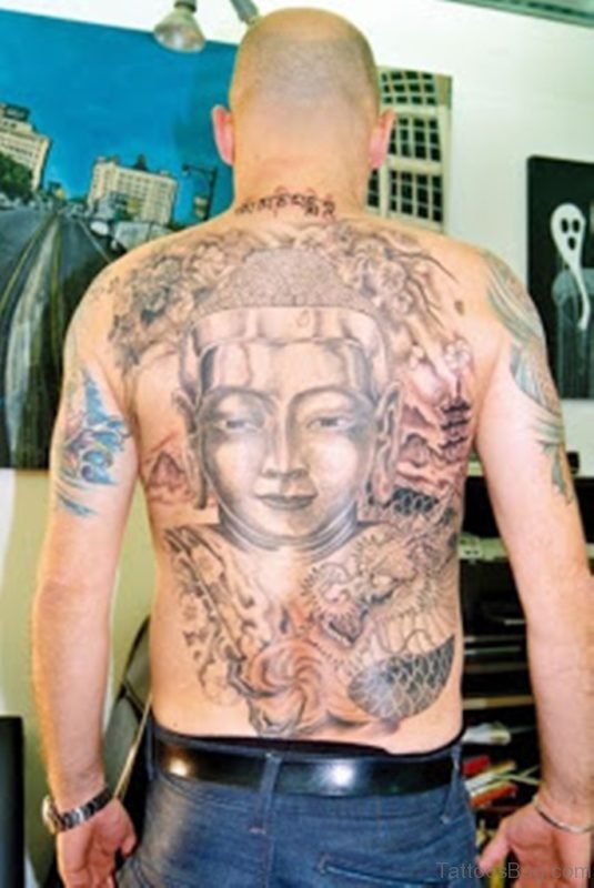 Buddhist Tattoo On Back
